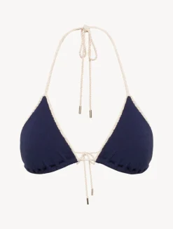 La Perla Monogram Triangle Bikini Top In Navy< Bikinis