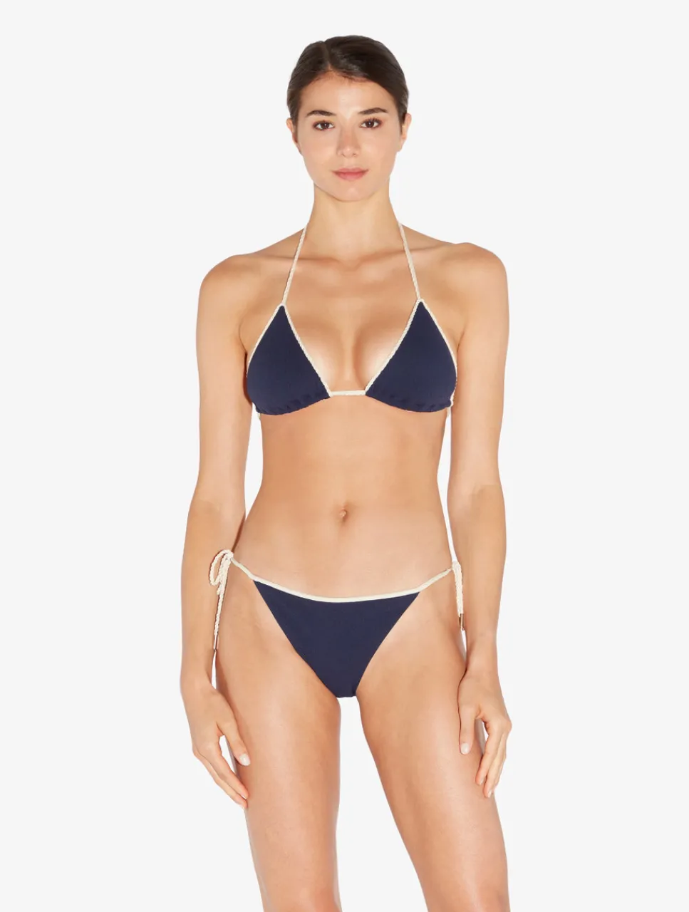 La Perla Monogram Triangle Bikini Top In Navy< Bikinis