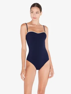 La Perla Monogram Underwired Swimsuit In Navy< One-Piece Bathing Suits