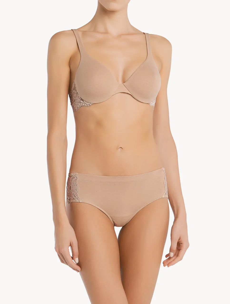 La Perla Lace And Cotton Underwired Bra< T-Shirt|Underwired