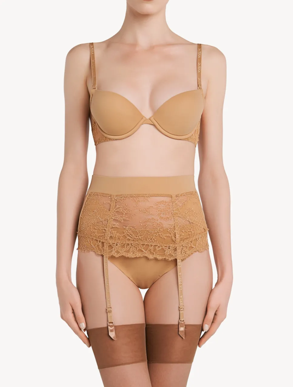 La Perla Lycra Control Fit Suspender With Chantilly Lace< Shapewear|Garter Belts