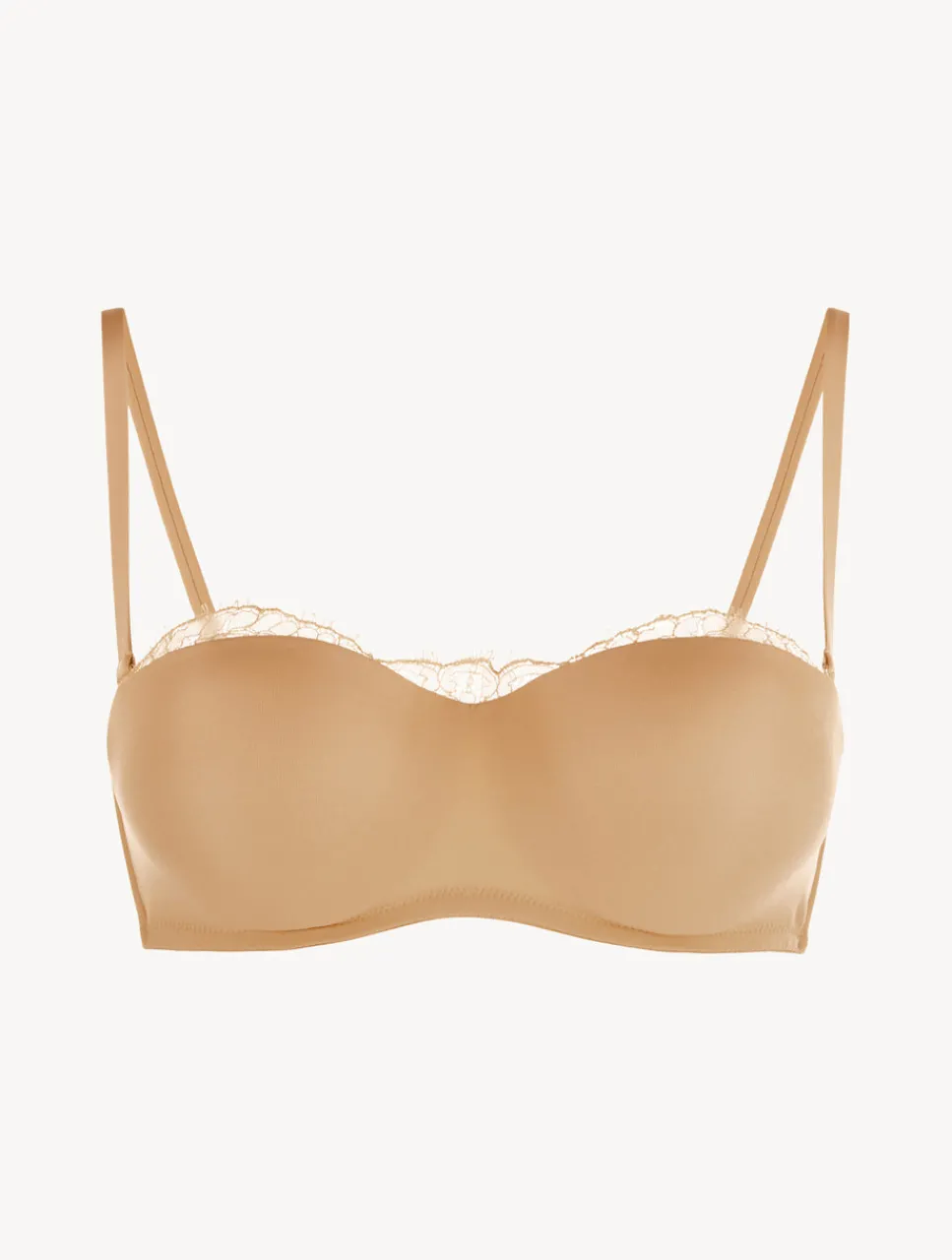 La Perla Lycra Strapless Bandeau Bra With Chantilly Lace< Bandeau|Padded