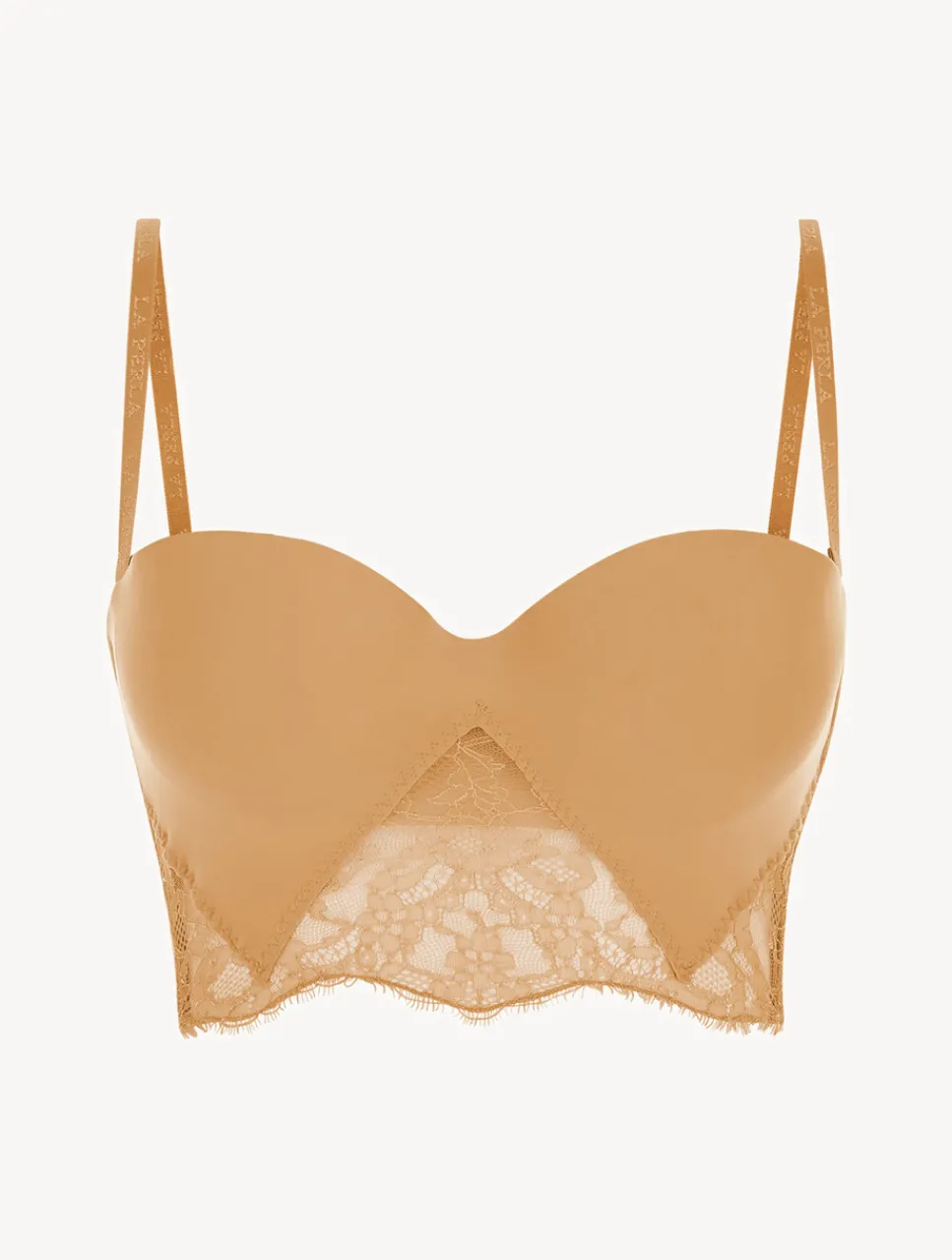 La Perla Lycra Strapless Brassiere With Chantilly Lace< Padded|Strapless & Multiway