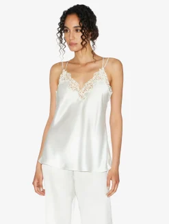 La Perla Off-white Camisole In Silk With Macramé Frastaglio< Camisoles|Pajamas