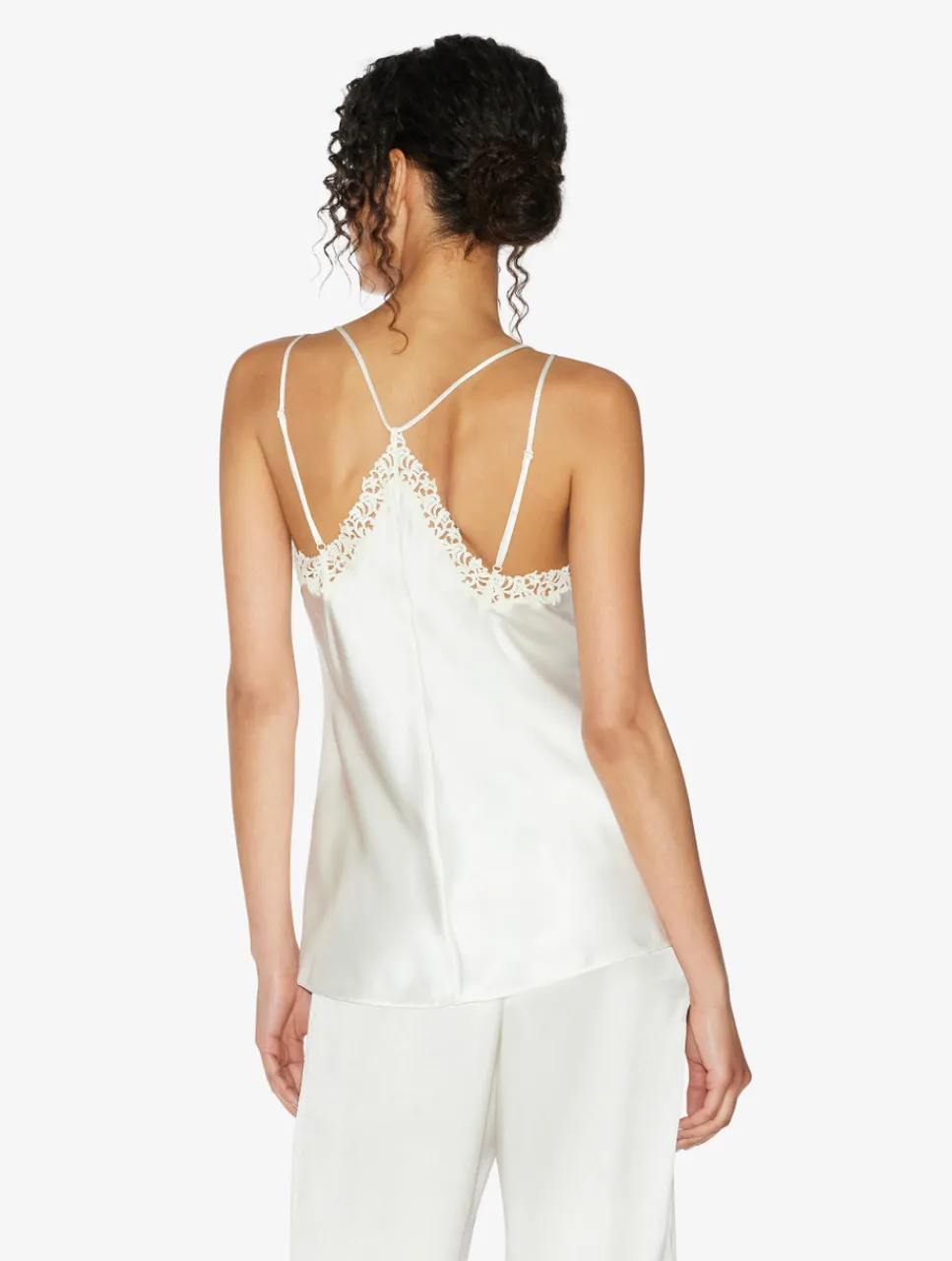 La Perla Off-white Camisole In Silk With Macramé Frastaglio< Camisoles|Pajamas