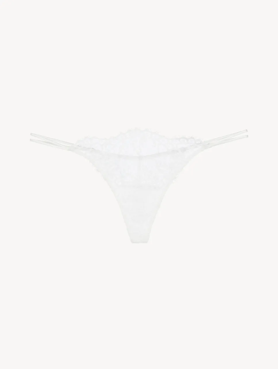 La Perla Off-white Leavers Lace Thong< G String & Thong