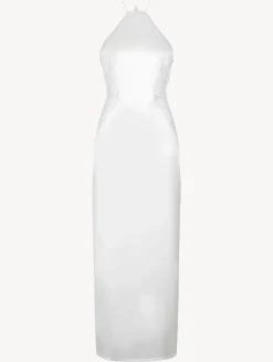 La Perla Off-white Silk Halterneck Nightdress With Leavers Lace Trim< Silk Sleepwear