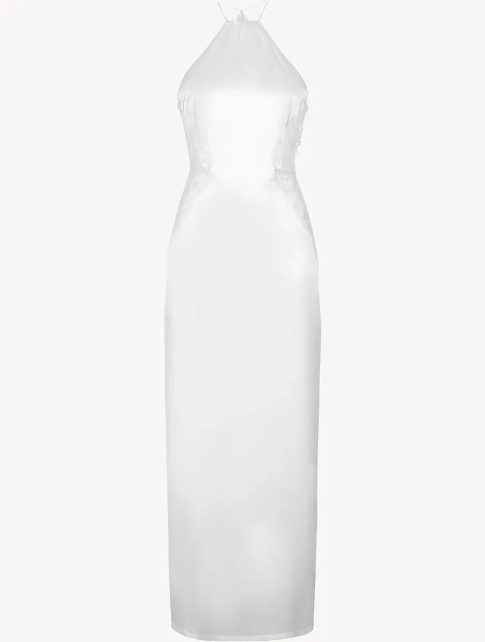 La Perla Off-white Silk Halterneck Nightdress With Leavers Lace Trim< Silk Sleepwear