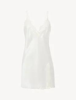 La Perla Off-white Slip With Macramé< Slips & Dresses|Silk Sleepwear