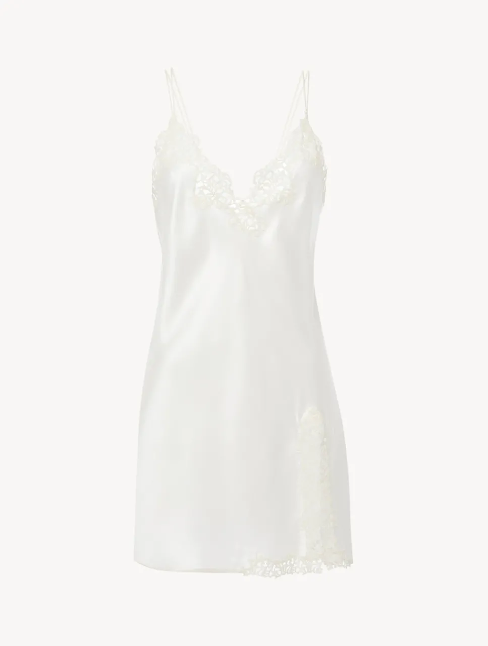 La Perla Off-white Slip With Macramé< Slips & Dresses|Silk Sleepwear
