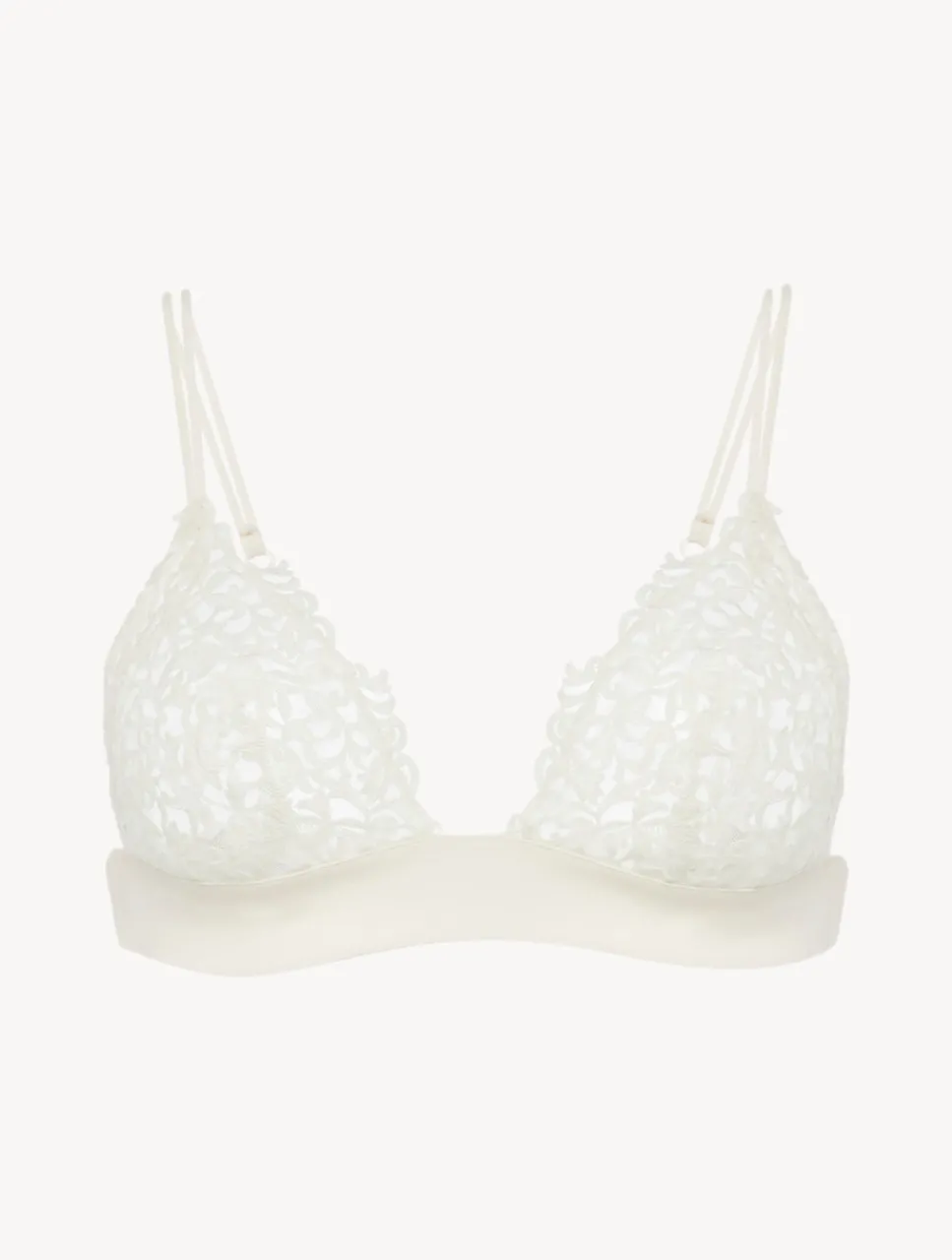 La Perla Off-white Triangle Bra With Macramé< Triangle|Wireless