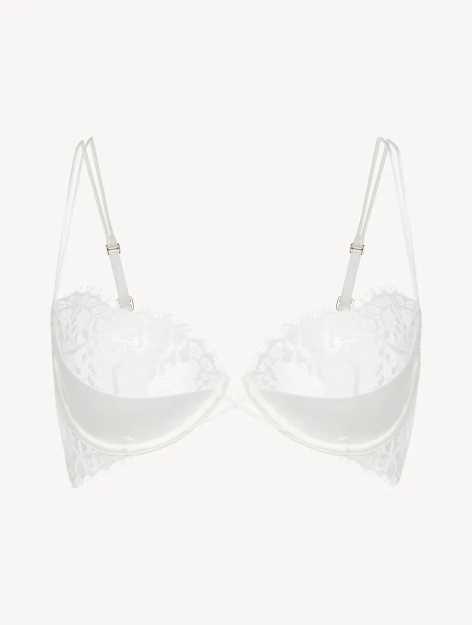 La Perla Off-white Underwired Balconette Bra With Leavers Lace Trim< Balconette|Underwired