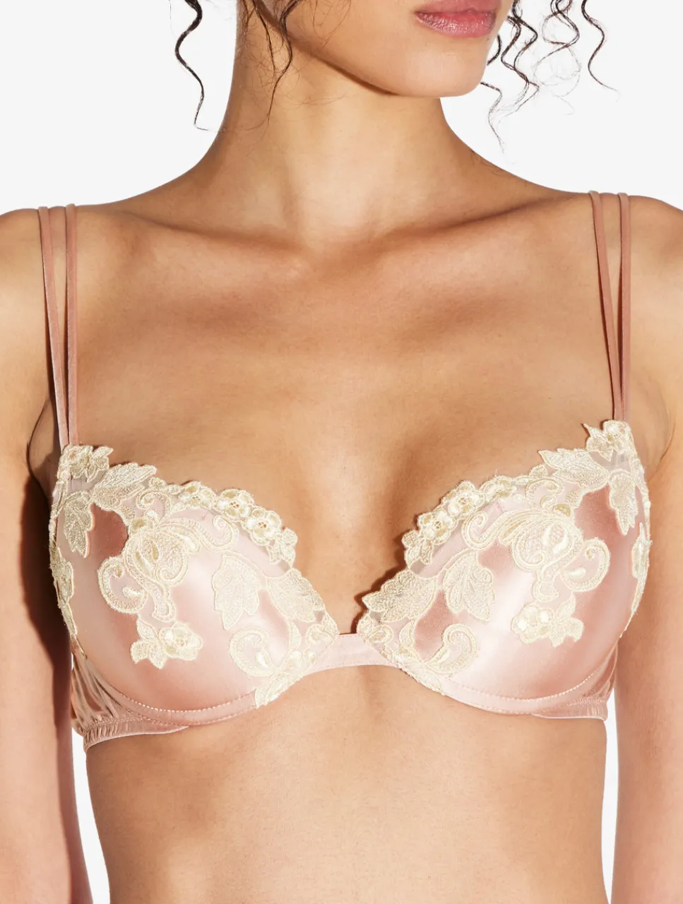 La Perla Silk Push-up Bra With Frastaglio< Padded|Push-Up