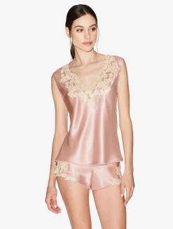 La Perla Silk Satin Top With Frastaglio< Camisoles|Pajamas