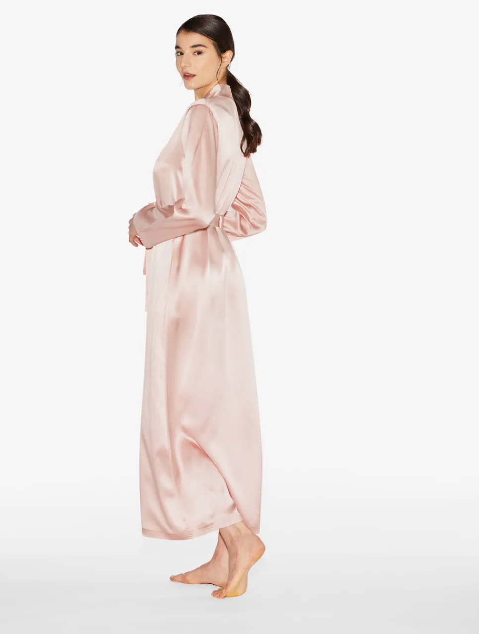 La Perla Powder Silk Long Robe< Robes|Silk Sleepwear