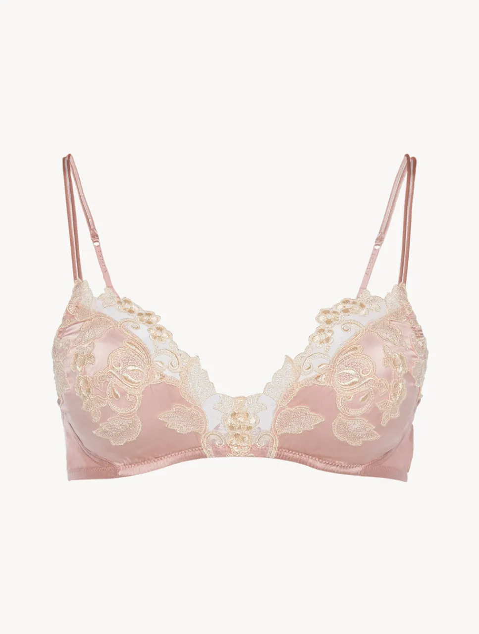 La Perla Powder Silk Triangle Bra With Frastaglio< Triangle|Wireless