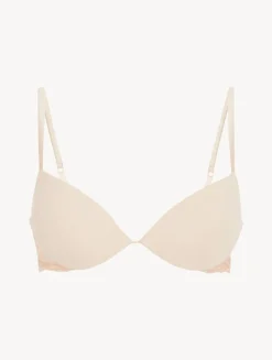 La Perla Push Up Bra In Halo And Ivory Nude With Embroidered Tulle< Padded|Push-Up