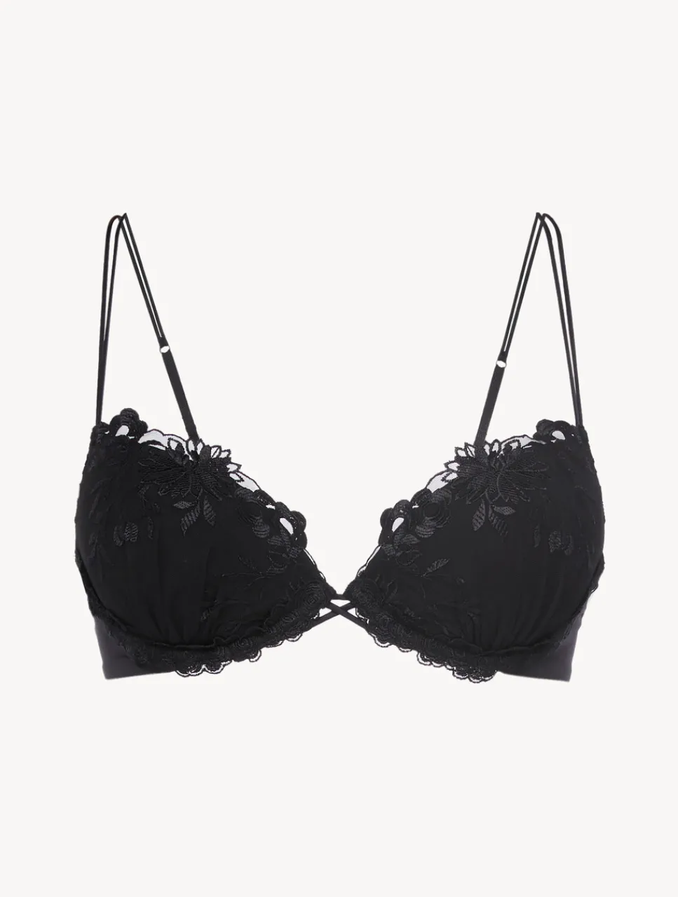 La Perla Push-up Bra In Lycra With Embroidered Tulle< Padded|Push-Up