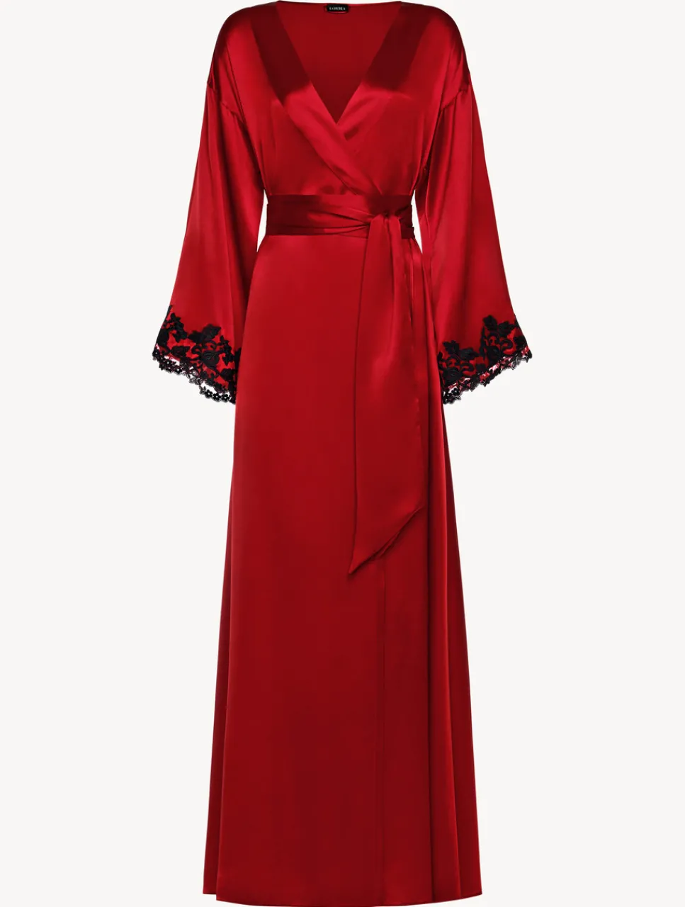 La Perla Long Silk Robe With Frastaglio< Robes|Silk Sleepwear