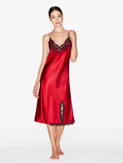 La Perla Silk Satin Short Nightgown With Frastaglio< Pajamas|Slips & Dresses