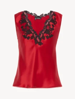 La Perla Silk Satin Top With Frastaglio< Camisoles|Pajamas