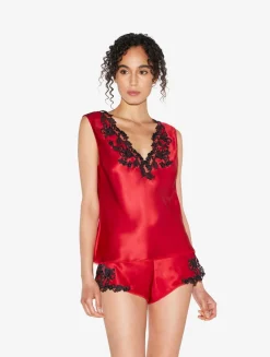 La Perla Silk Satin Top With Frastaglio< Camisoles|Pajamas