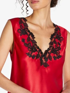 La Perla Silk Satin Top With Frastaglio< Camisoles|Pajamas