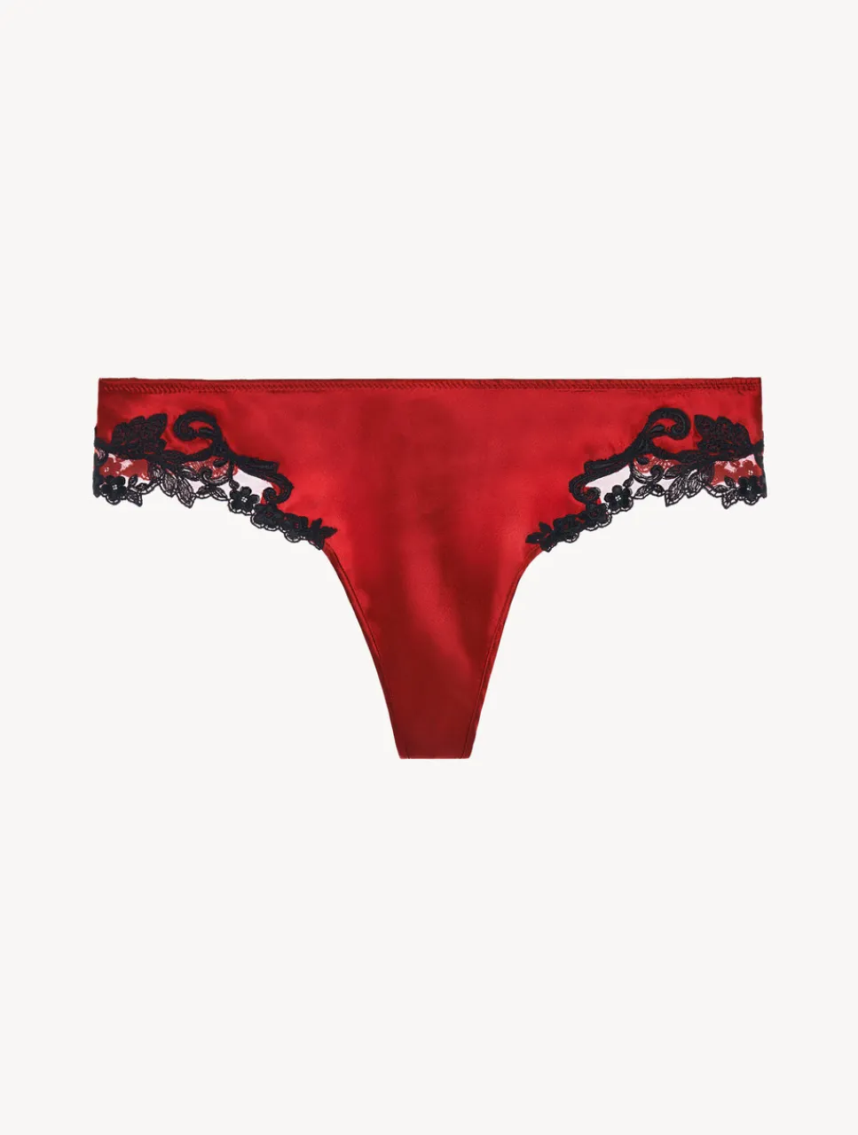 La Perla Silk Thong With Frastaglio< G String & Thong