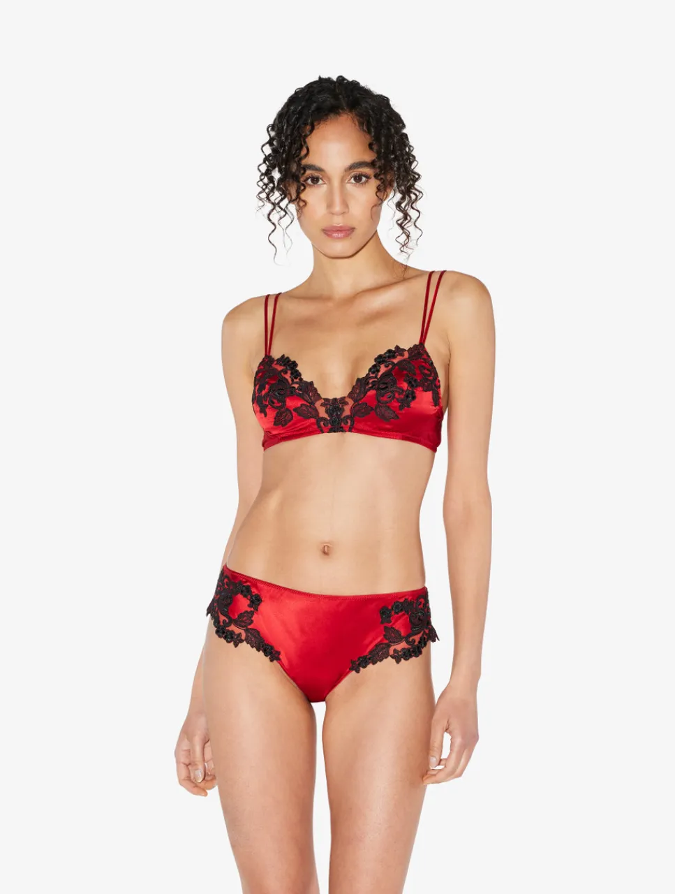 La Perla Silk Triangle Bra With Black Frastaglio< Triangle|Wireless