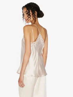 La Perla Rose Beige Camisole In Silk With Macramé Frastaglio< Camisoles|Pajamas