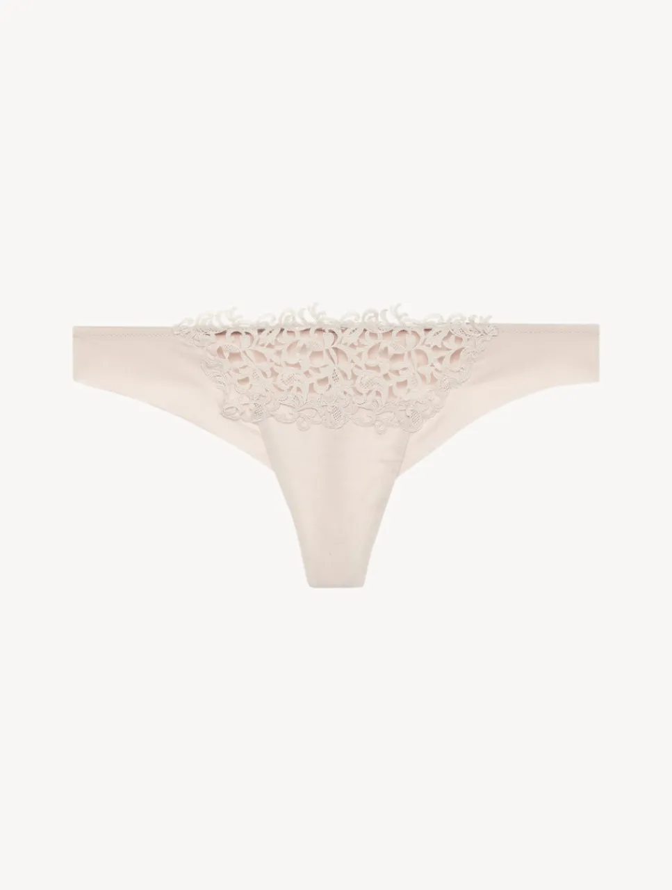 La Perla Rose Beige Macramé Thong< G String & Thong