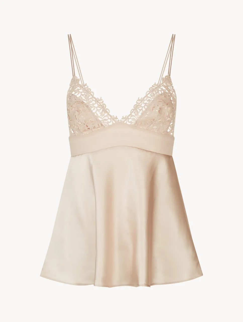La Perla Rose Beige Silk Camisole With Macrame< Camisoles|Pajamas