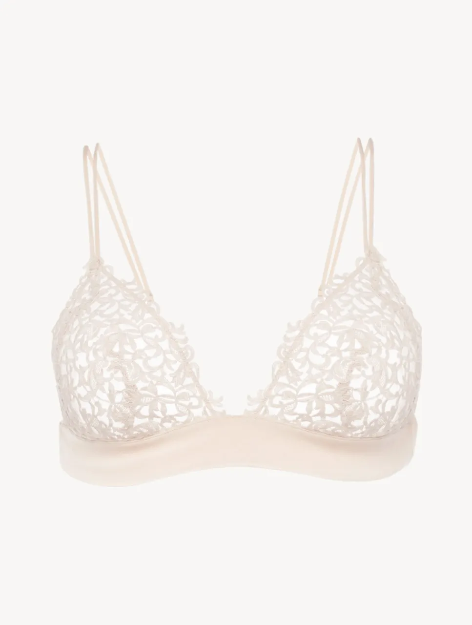 La Perla Rose Beige Triangle Bra With Macramé< Triangle|Wireless