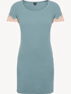 La Perla Short Cashmere Blend Ribbed Nightgown In Sleepy Dream With Frastaglio< Pajamas|Slips & Dresses