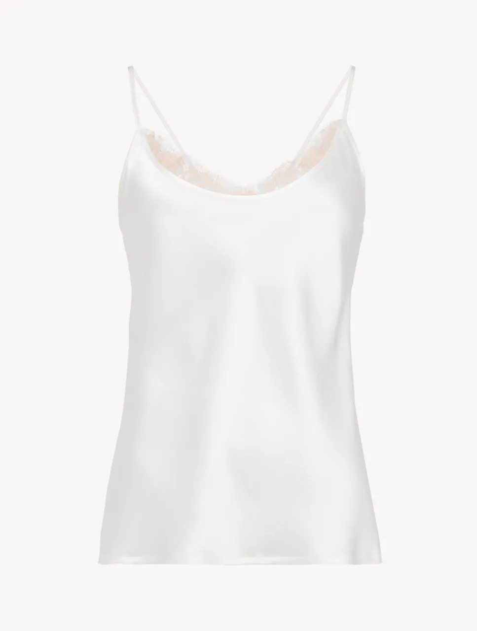 La Perla Silk Camisole Top With Leavers Lace In< Camisoles|Silk Sleepwear