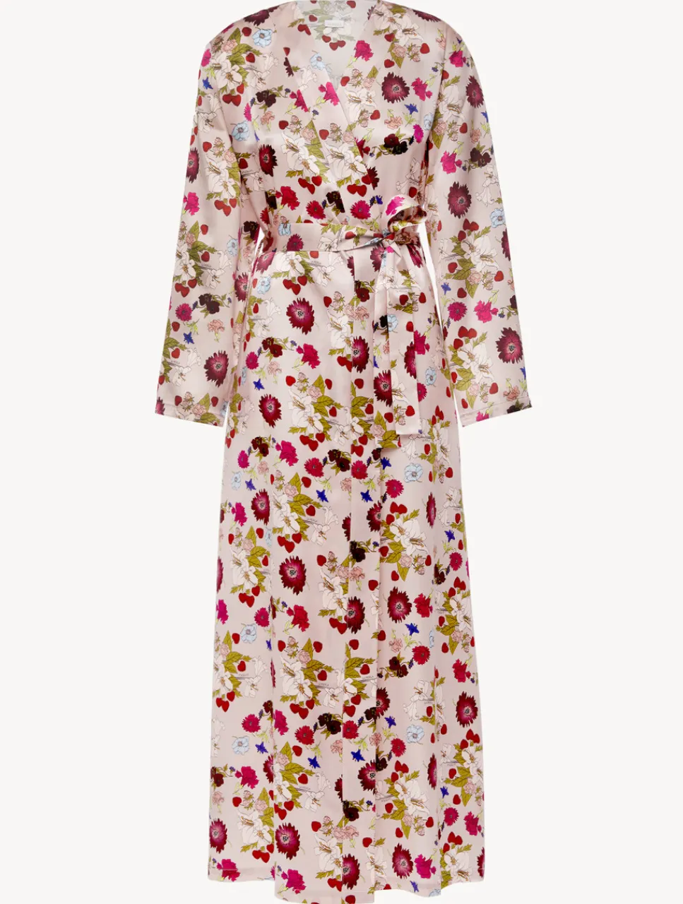 La Perla Silk Floral Print Long Robe< Robes|Silk Sleepwear