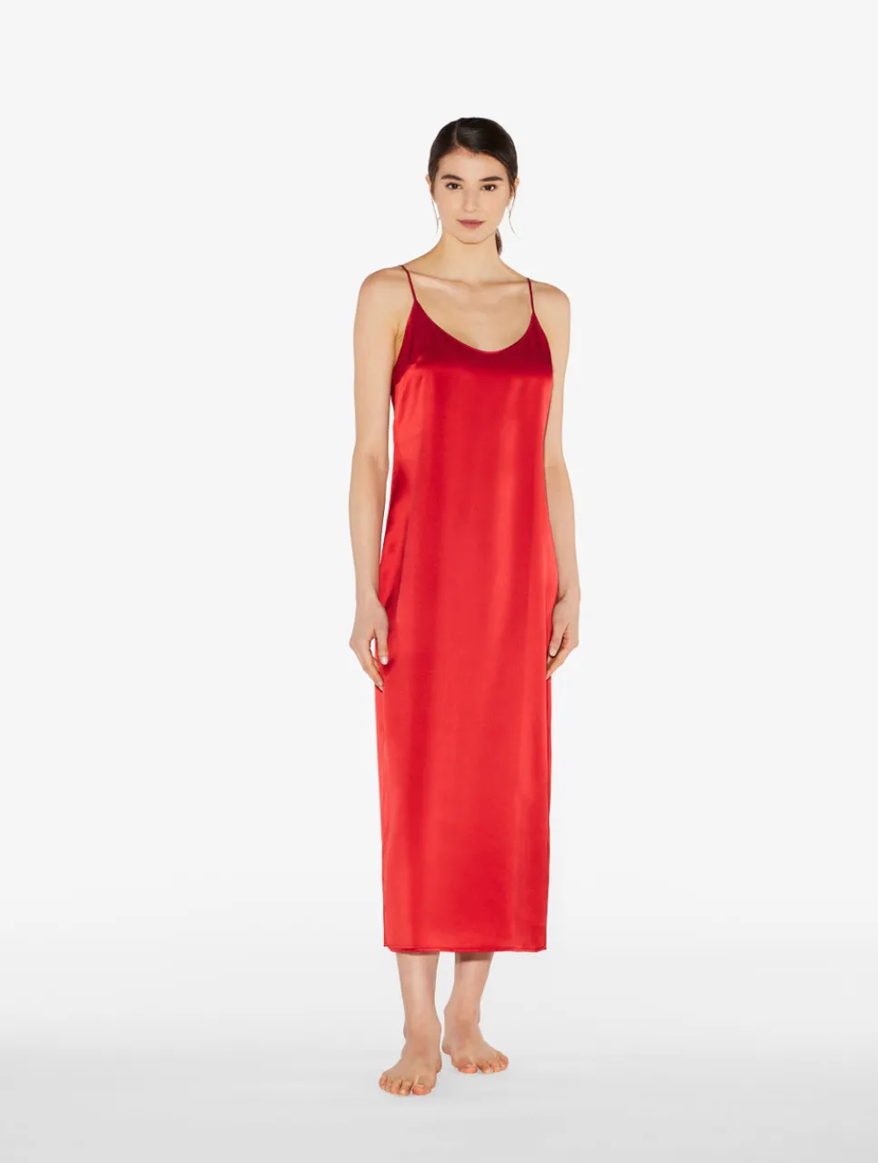 La Perla Silk Long Nightdress In Garnet< Slips & Dresses|Silk Sleepwear