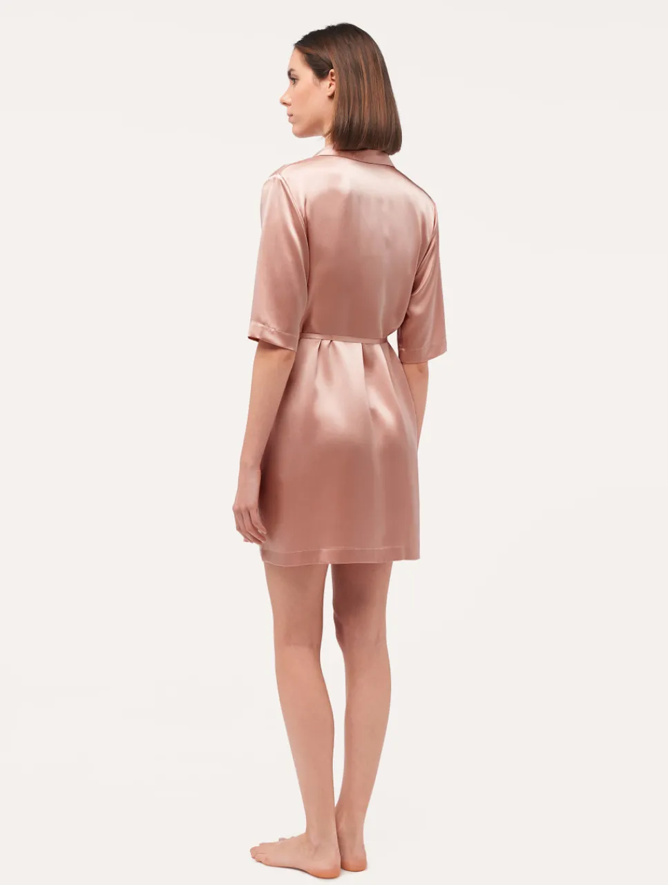 La Perla Silk Long Shirt In Powder< Silk Sleepwear
