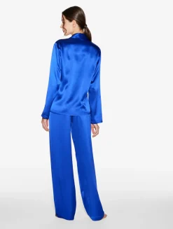 La Perla Silk Pajama Set In Electric< Pajamas|Silk Sleepwear
