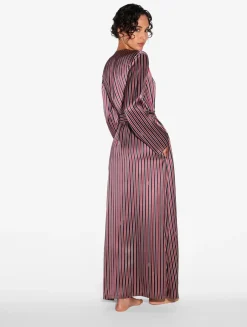 La Perla Silk Striped Long Robe< Robes|Silk Sleepwear