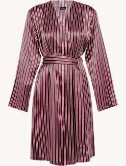La Perla Silk Striped Short Robe< Robes|Silk Sleepwear