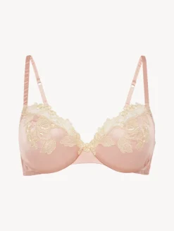 La Perla Silk Underwired Bra In Powder With Ivory Frastaglio< Underwired