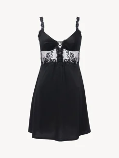 La Perla Slip Dress In Modal With Embroidered Tulle< Slips & Dresses