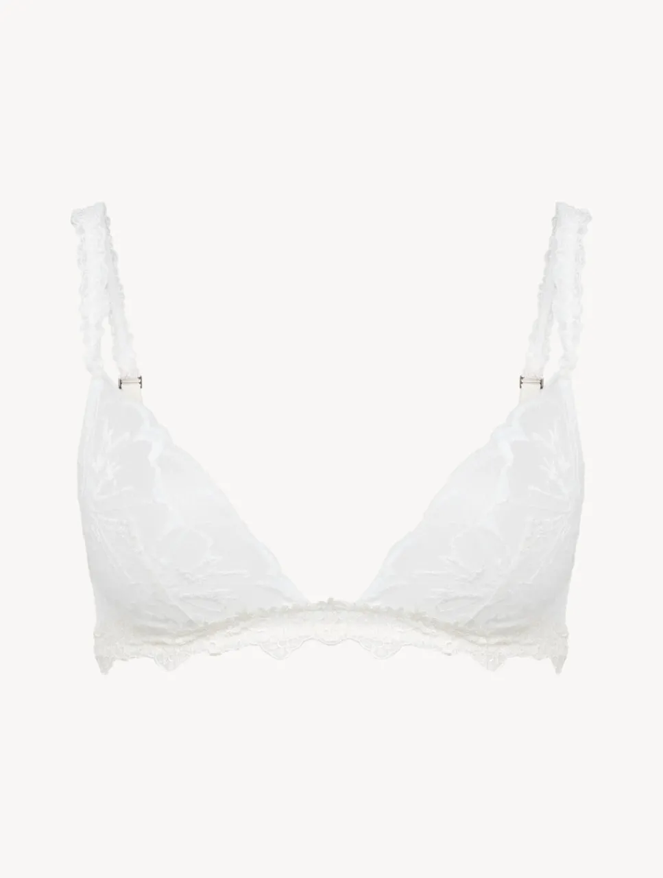 La Perla Soft Triangle Bra In Off With Leavers Lace< Triangle|Wireless