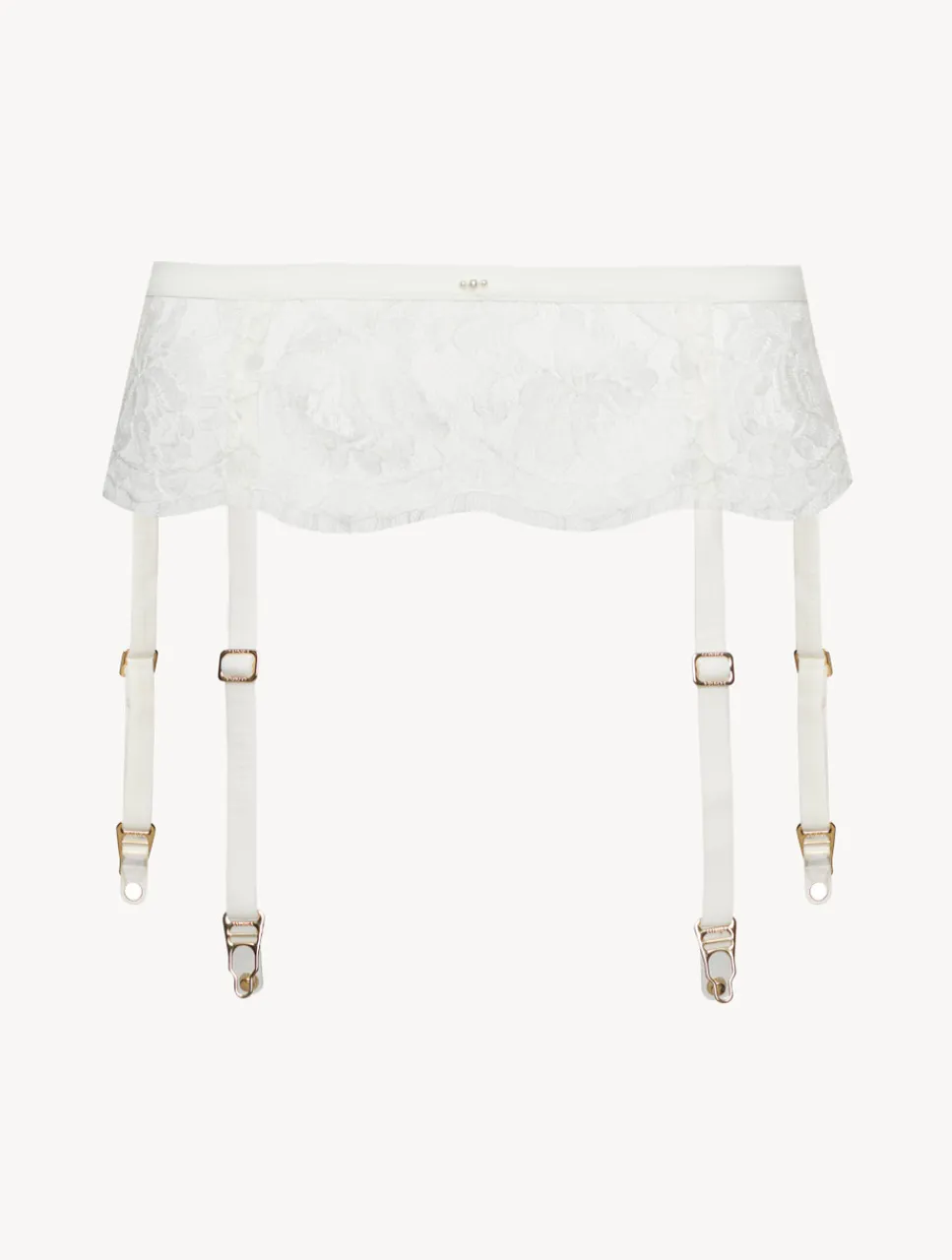 La Perla Suspender Belt In Off With Cotton Leavers Lace< Garter Belts