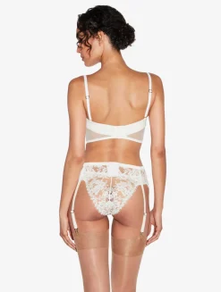 La Perla Suspender Belt In Off With Cotton Leavers Lace< Garter Belts