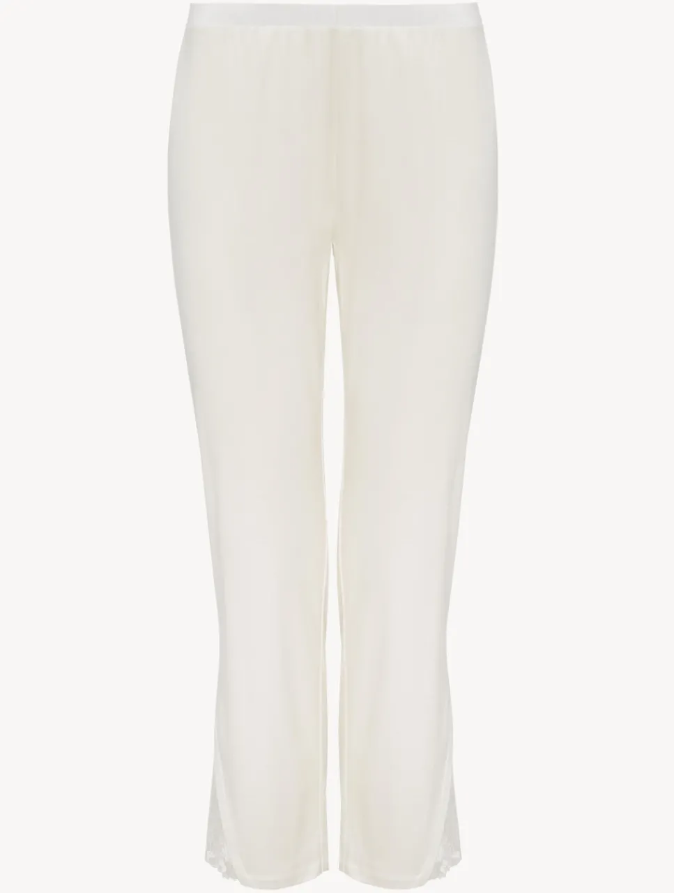 La Perla Trousers In Off-white Modal With Embroidered Tulle< Pajamas|Loungewear