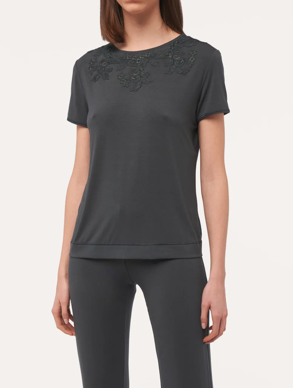 La Perla T-shirt In Charcoal< Camisoles|Pajamas