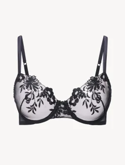 La Perla Underwired Bra In Lycra With Embroidered Tulle< Underwired