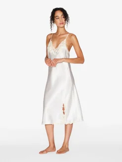 La Perla Silk Satin Short Nightgown With Frastaglio< Pajamas|Slips & Dresses